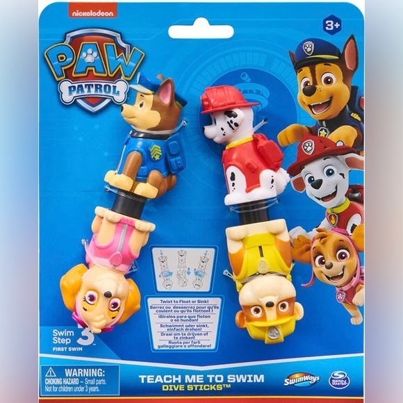 SwimWays Nickelodeon Paw Patrol Learn-to-Swim Kids Pool Toy Dive Sticks(2 Pack) - Picture 1 of 6